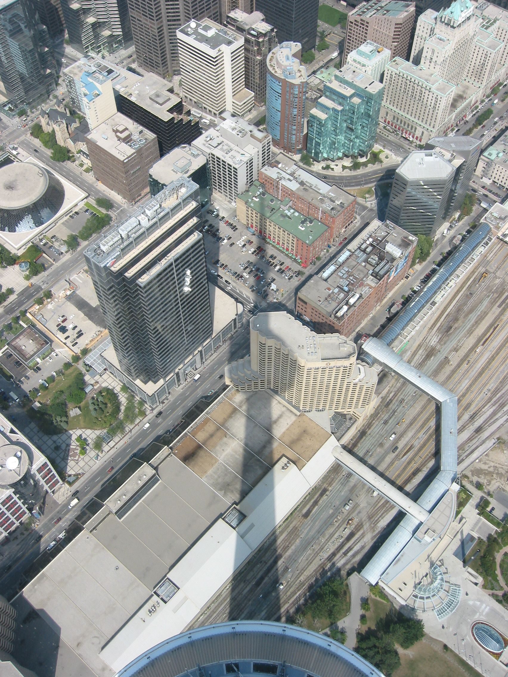 The tower shaft and main pod above Toronto